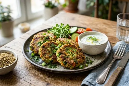 Овощные котлеты с брокколи и зелёной гречкой - вариант для поста