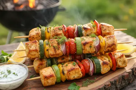 Шашлык из курицы с овощами: ингредиенты, пропорции, секреты сочного мяса и хрустящих овощей