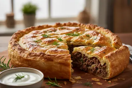 Мясной пирог в тесте фило: как сделать сочную начинку и сохранить хруст