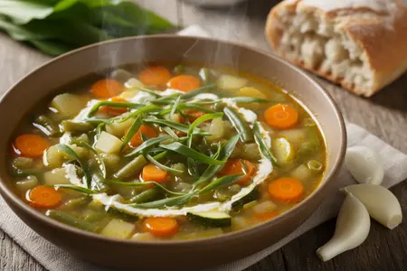 Овощной суп с черемшой: весенний аромат и лёгкий вкус