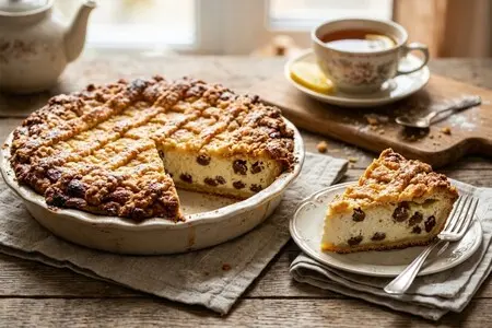 Пирог с творогом и изюмом - нежная начинка и хрустящая корочка