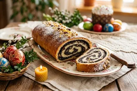 Пасхальный рулет с маком - любимая классика в новом исполнении