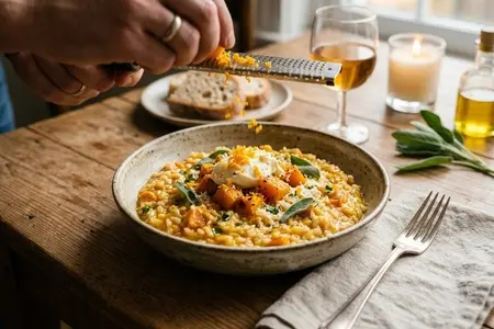 Ризотто с тыквой и апельсиновой цедрой - яркий вкус и аромат