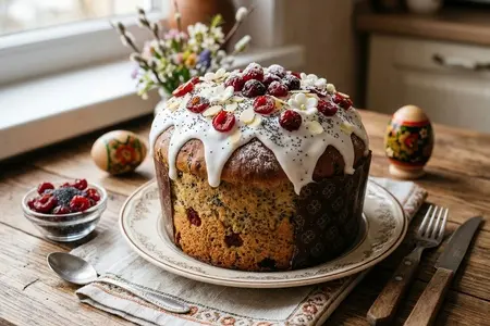 Пасхальный кулич с маком и вишней - оригинальный и невероятно вкусный