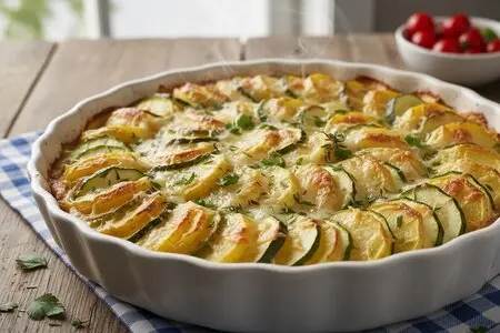 Запеканка из картофеля и кабачка - лёгкое, сытное и очень простое блюдо