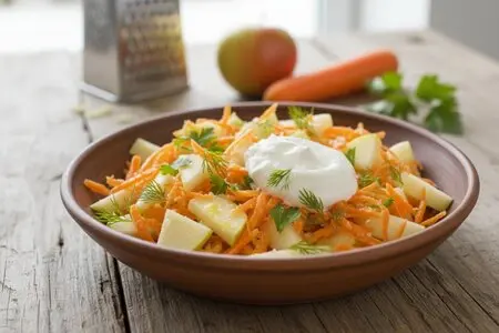 Лёгкий морковный салат с яблоком - невероятно лёгкое и полезное блюдо