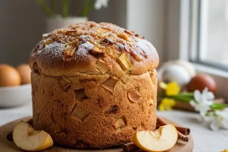 Пасхальный кулич с яблоками и коричневым сахаром - сочность и лёгкая кислинка