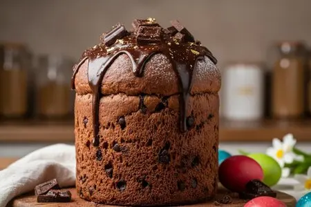 Шоколадный пасхальный кулич с кусочками темного шоколада: секреты приготовления