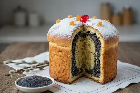 Кулич с маковой начинкой - классика с яркой изюминкой