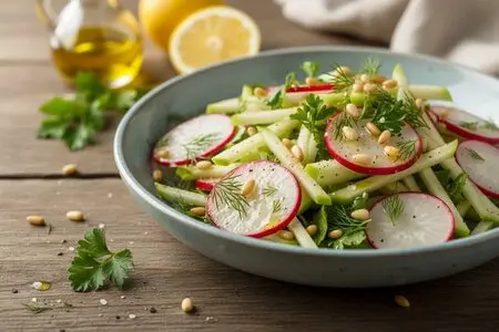 Весенний салат с редькой, яблоком и кедровыми орешками: рецепт, польза, ответы на вопросы