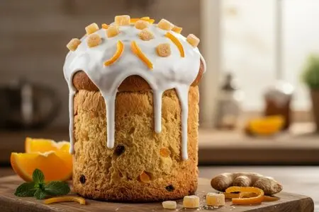 Кулич с цукатами из имбиря и апельсина: яркая и праздничная выпечка