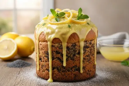 Кулич с маковой начинкой и лимонной глазурью: свежесть и яркость вкуса