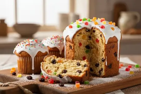 Кулич без дрожжей на кефире с изюмом и цукатами: праздничный вкус и аромат