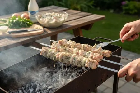 Шашлык из индейки в кефирном маринаде: нежный и диетический рецепт