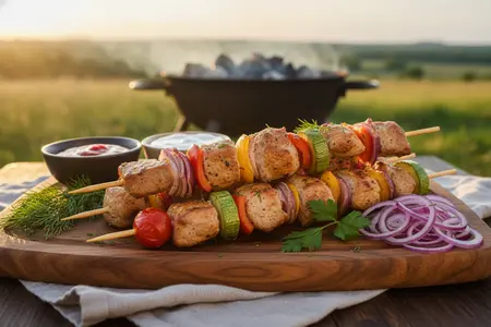 Шашлык из свинины с овощами: ингредиенты, пропорции, секреты