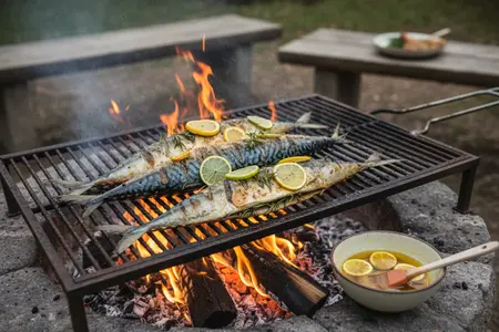 Скумбрия на открытом огне с цитрусовым маслом