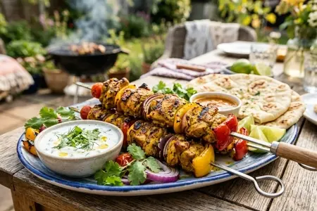 Куриный шашлык с йогуртом и карри - ароматное блюдо для пикника