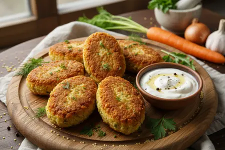 «Золотые» овощные котлетки с пшёнкой: сытно, просто, без мяса