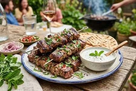 Шашлык из баранины с мятой и йогуртом: нежный вкус Востока