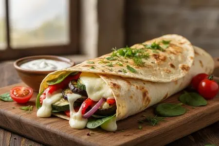 Лаваш с овощами и сулугуни - вкусная закуска для пикника и повседневного меню
