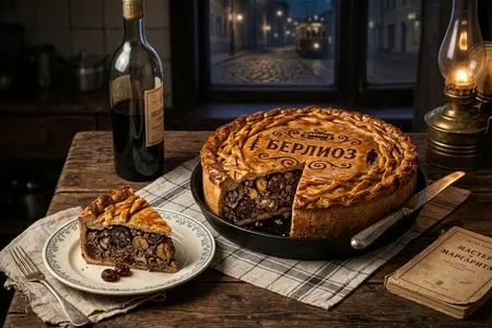 Пирог «Берлиоз» из вселенной Мастера и Маргариты - мясной пирог с неожиданной начинкой #мастеримаргарита