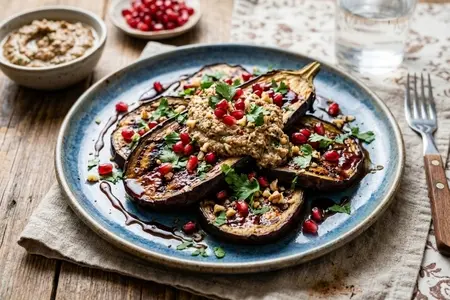 Баклажаны с гранатовым соусом и ореховой пастой - восточный праздник вкуса