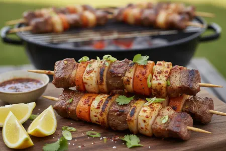 Пикантный шашлычок с дайконом и морковью
