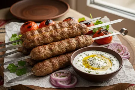 Люля-кебаб из баранины с соусом из мацони