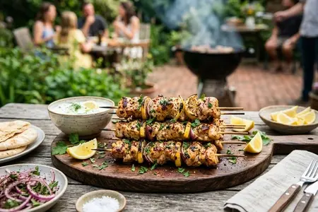 Куриный шашлык в йогурте с лимоном и чесноком: лучшие рецепты и секреты идеального маринада