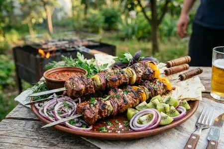 Шашлык из свиной шейки с киви: секрет нежности и яркого вкуса