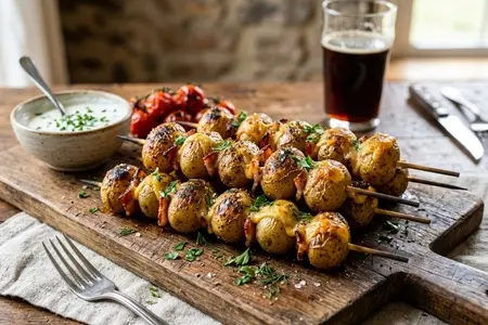 Картофельный шашлык с беконом и сыром: сытно, ароматно и необычно