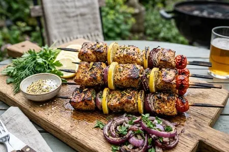 Шашлык из осетрины с лимонным перцем: благородная рыба с ярким вкусом