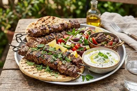 Шашлык из баранины с мятой и греческим йогуртом