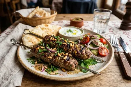 Кебаб из баранины с кедровыми орешками и зирой