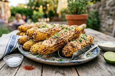 Печёная кукуруза с чили и сыром пармезан