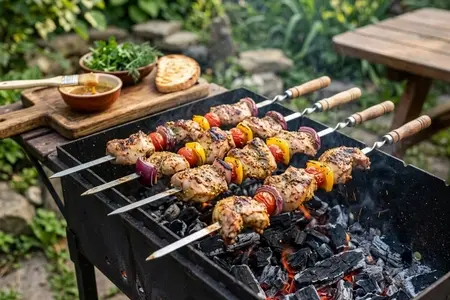 Шашлык из кролика в горчично-медовом маринаде