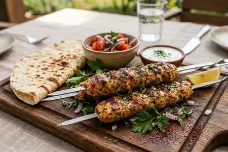 Люля-кебаб из курицы с зеленью и специями: сочный, ароматный, домашний