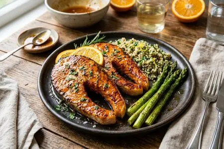 Стейки лосося с апельсиново-медовой глазурью: особый вкус и польза