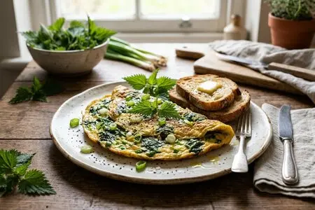 Омлет с молодой крапивой и зелёным луком: вкусно, полезно и просто