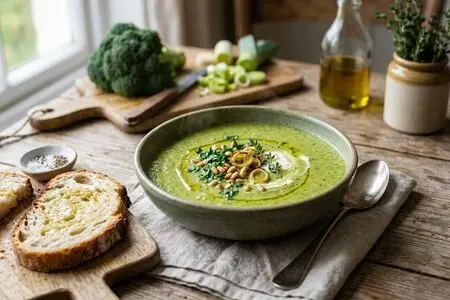 Суп-пюре из брокколи и порея - лёгкость, польза и нежность