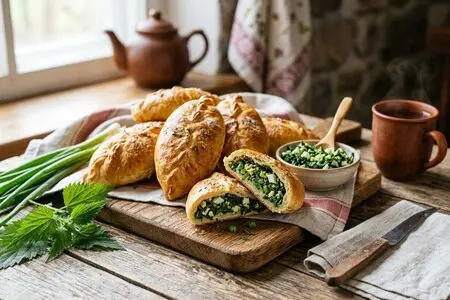 Пирожки с крапивой и зелёным луком - весенний витаминный рецепт