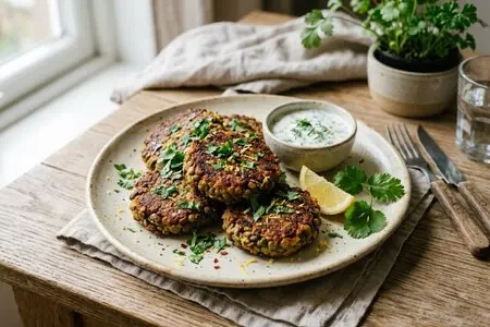 Чечевичные котлеты с кориандром и цедрой лимона