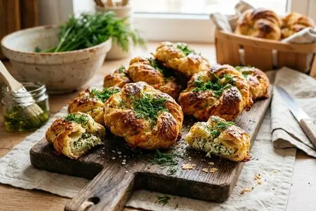 Домашняя выпечка с зелёным луком и укропом: пироги, лепёшки и булочки