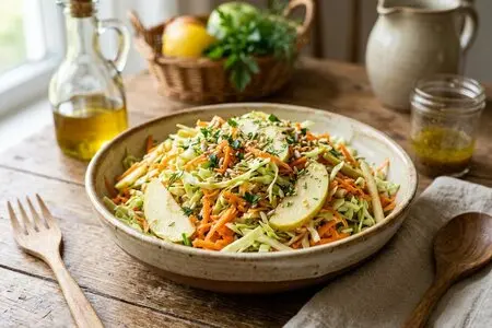 Салат с молодой капустой, морковью и яблоком