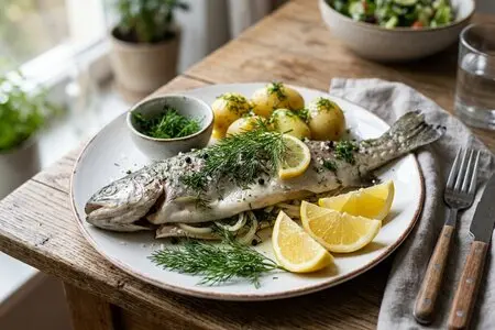 Форель на пару с лимоном и укропом - диетический ПП-ужин
