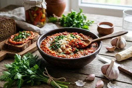 Аджика по-дальневосточному: с хреном, чесноком и зеленью