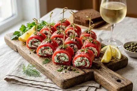 Рулетики из слабосолёной нерки с творожным сыром и зеленью: лучшие рецепты и советы