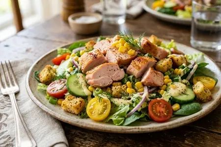 Салат с копчёной курицей: 10 быстрых рецептов с огурцом, ананасом и корейской морковью