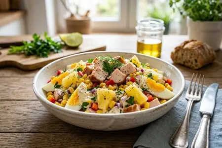 Салат с копченой курицей и ананасом: необычное весеннее сочетание