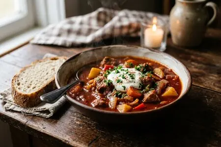 Гуляш из свинины с густой подливкой: как приготовить мягкое и нежное мясо